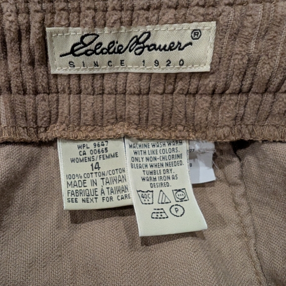 Vintage Eddie Bauer Tan Corduroy Skirt | 100% Cotton | Size 14 (Fits 10/12) - Picture 5 of 6
